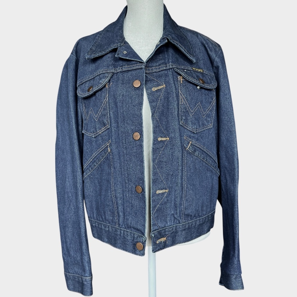 WRANGLER 1970’s 80's Vintage No Fault‎ Denim Made in The USA Jacket Sz M